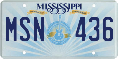 MS license plate MSN436