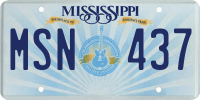 MS license plate MSN437