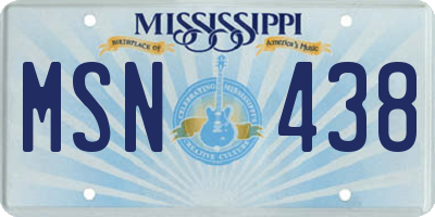 MS license plate MSN438