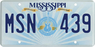 MS license plate MSN439