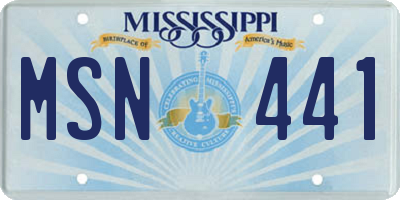 MS license plate MSN441