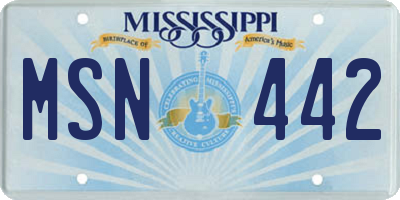 MS license plate MSN442