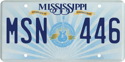MS license plate MSN446