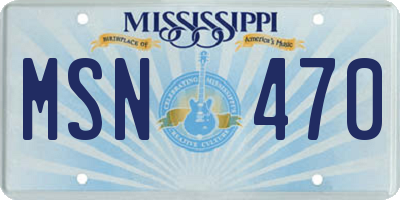 MS license plate MSN470