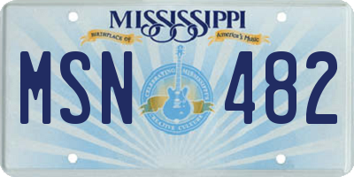 MS license plate MSN482