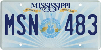 MS license plate MSN483