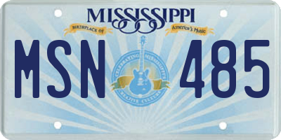 MS license plate MSN485