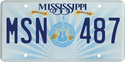 MS license plate MSN487