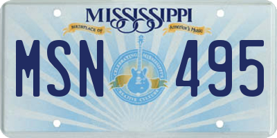 MS license plate MSN495