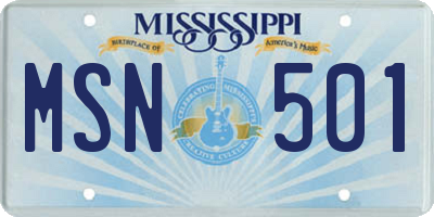 MS license plate MSN501