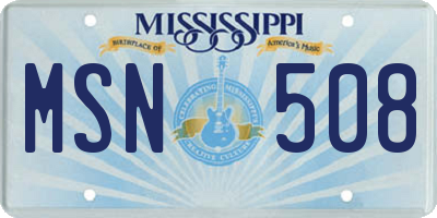 MS license plate MSN508