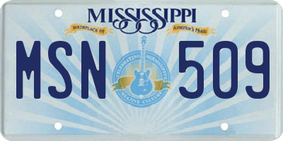 MS license plate MSN509