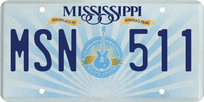 MS license plate MSN511