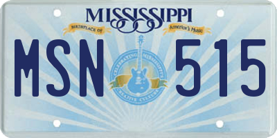 MS license plate MSN515