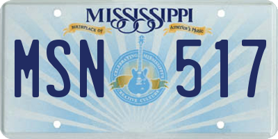 MS license plate MSN517