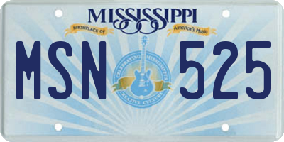 MS license plate MSN525