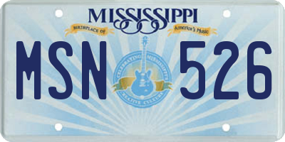 MS license plate MSN526