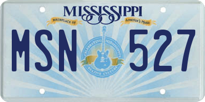 MS license plate MSN527