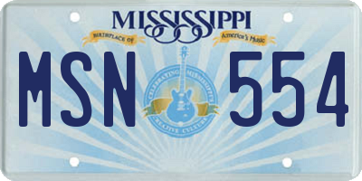 MS license plate MSN554