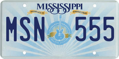 MS license plate MSN555