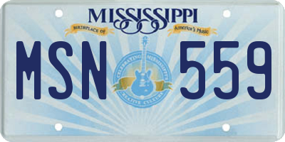 MS license plate MSN559