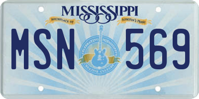 MS license plate MSN569