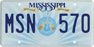 MS license plate MSN570