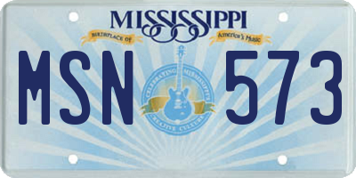 MS license plate MSN573