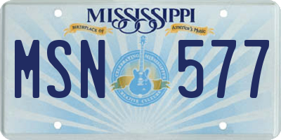 MS license plate MSN577