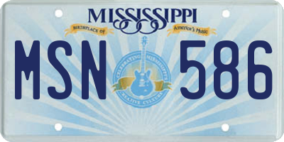 MS license plate MSN586
