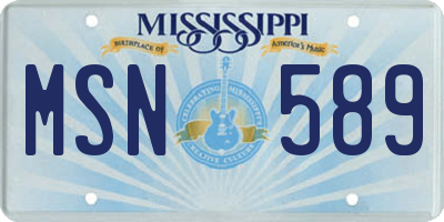 MS license plate MSN589