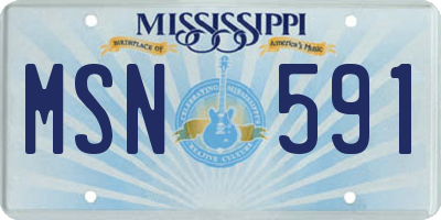 MS license plate MSN591