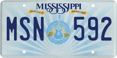 MS license plate MSN592