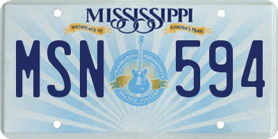 MS license plate MSN594