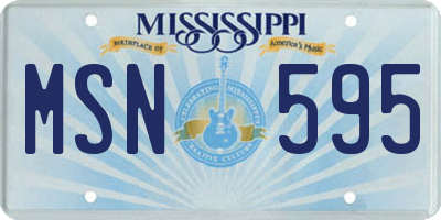 MS license plate MSN595