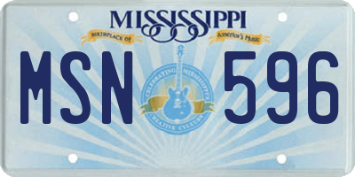 MS license plate MSN596