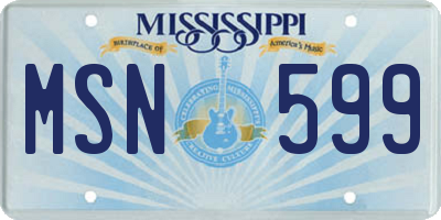 MS license plate MSN599
