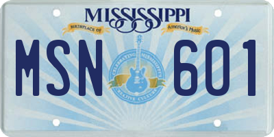 MS license plate MSN601