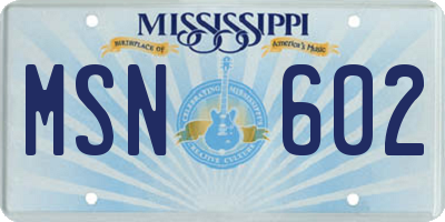 MS license plate MSN602
