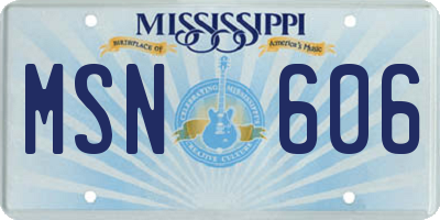 MS license plate MSN606