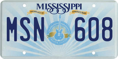 MS license plate MSN608