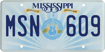 MS license plate MSN609