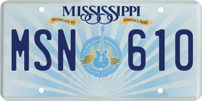 MS license plate MSN610