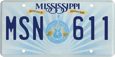 MS license plate MSN611
