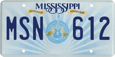 MS license plate MSN612