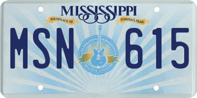 MS license plate MSN615