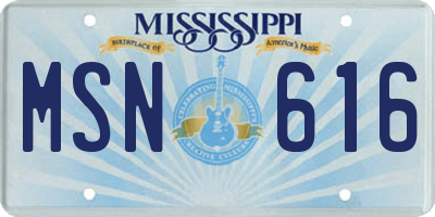 MS license plate MSN616