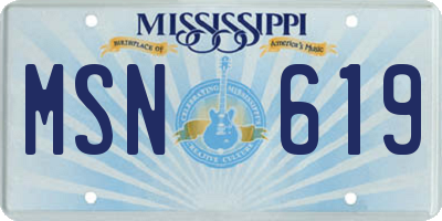 MS license plate MSN619