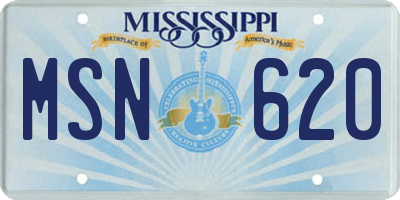 MS license plate MSN620