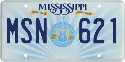 MS license plate MSN621
